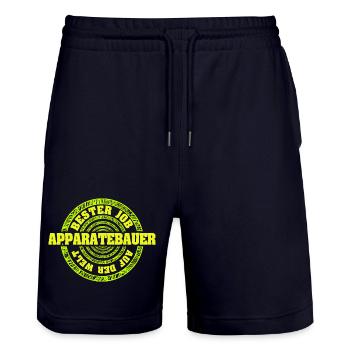 Geschenk für Apparatebauer - Stanley/Stella Unisex Bio Joggingshorts Trainer  - Dark navy - Vorne - Nik (191cm) & Marisol (170cm)