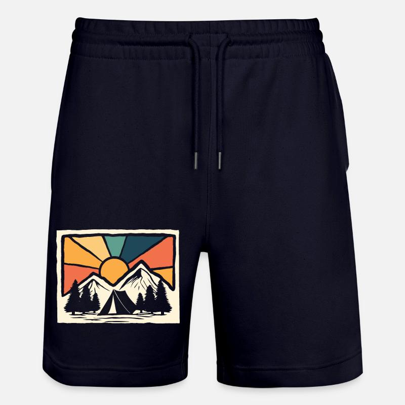Campeggio in montagna Escursionismo Scout forestali Campeggiatori - Pantaloncini da jogger ecologici unisex Trainer di Stanley/Stella - navy scuro