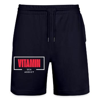 Chemise Vitamin Sea Addict - Short de jogging bio TRAINER Stanley/Stella unisexe - marine foncé - Devant - Nik (191cm) & Marisol (170cm)