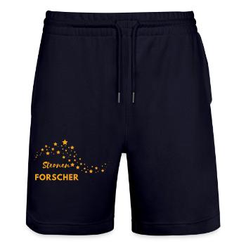 Sternenforscher - Wortschätze - vergessene Wörter - Stanley/Stella Unisex Bio Joggingshorts Trainer  - Dark navy - Vorne - Nik (191cm) & Marisol (170cm)