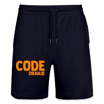 Code Oranje - Nederland - Netherlands Niederlande - Stanley/Stella Unisex Bio Joggingshorts Trainer  - Dark navy - Vorne - Nik (191cm) & Marisol (170cm)