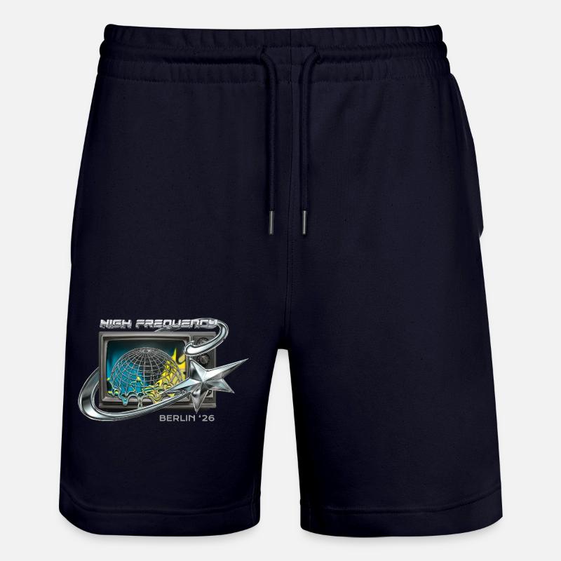 High Frequency Berlin 26 Retro Tech - Stanley/Stella Unisex Bio Joggingshorts Trainer  - Dark navy
