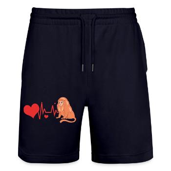 Tamarin Affe Affen Affenähnlich Affengesicht - Stanley/Stella Unisex Bio Joggingshorts Trainer  - Dark navy - Vorne - Nik (191cm) & Marisol (170cm)