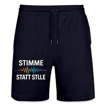 Pride Statement für Männer Frauen LGBTQ Community - Stanley/Stella Unisex Bio Joggingshorts Trainer  - Dark navy - Vorne - Nik (191cm) & Marisol (170cm)