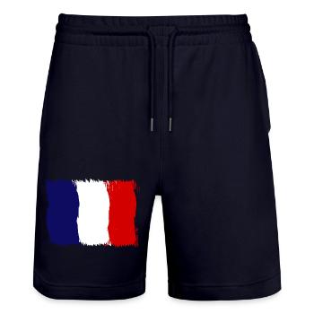 Frankreich Fanshirt für Frankreich Fans France - Stanley/Stella Unisex Bio Joggingshorts Trainer  - Dark navy - Vorne - Nik (191cm) & Marisol (170cm)