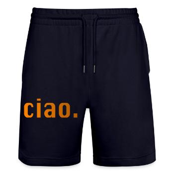 Ciao Italien Spruch Geschenk - Stanley/Stella Unisex Bio Joggingshorts Trainer  - Dark navy - Vorne - Nik (191cm) & Marisol (170cm)