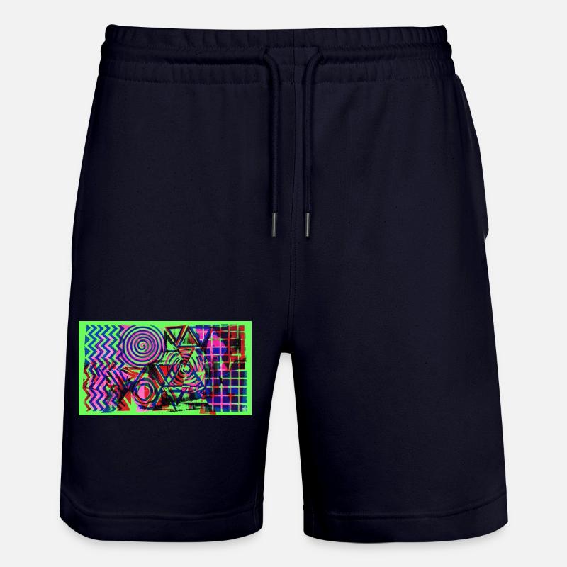 Géométrie néon Chaos - Short de jogging bio TRAINER Stanley/Stella unisexe - marine foncé