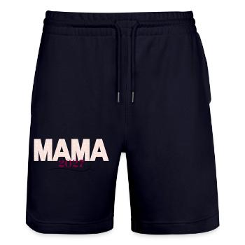 Mama 2027 Blütenprint - Stanley/Stella Unisex Bio Joggingshorts Trainer  - Dark navy - Vorne - Nik (191cm) & Marisol (170cm)
