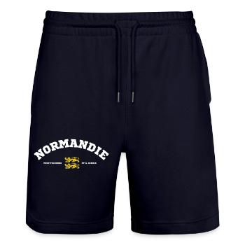 Normandie Pour Toujours Et A Jamais T-Shirt Cad... - Short de jogging bio TRAINER Stanley/Stella unisexe - marine foncé - Devant - Nik (191cm) & Marisol (170cm)