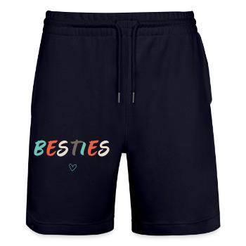 Besties Beste Freundinnen Beste Freunde - Stanley/Stella Unisex Bio Joggingshorts Trainer  - Dark navy - Vorne - Nik (191cm) & Marisol (170cm)