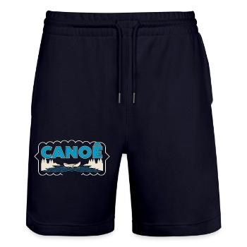 Kanufahren auf dem Sylvester Lake - Stanley/Stella Unisex Bio Joggingshorts Trainer  - Dark navy - Vorne - Nik (191cm) & Marisol (170cm)