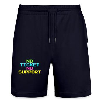 No Ticket No Service IT Support Ticketing - Stanley/Stella Trainer Unisex Organic Jogging Shorts - dark navy - Front - Nik (191cm) & Marisol (170cm)