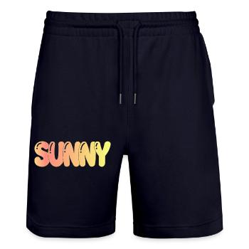 Sunny Retro Gradient - Stanley/Stella Unisex Bio Joggingshorts Trainer  - Dark navy - Vorne - Nik (191cm) & Marisol (170cm)