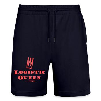 Logistik Königin Logo - Stanley/Stella Unisex Bio Joggingshorts Trainer  - Dark navy - Vorne - Nik (191cm) & Marisol (170cm)