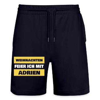 Adrien als Spruch - Stanley/Stella Unisex Bio Joggingshorts Trainer  - Dark navy - Vorne - Nik (191cm) & Marisol (170cm)