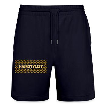 Berufung Hairstylist - Stanley/Stella Unisex Bio Joggingshorts Trainer  - Dark navy - Vorne - Nik (191cm) & Marisol (170cm)