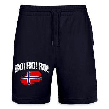 Norvège des fjords Norge Navire scandinave ro-viking - Short de jogging bio TRAINER Stanley/Stella unisexe - marine foncé - Devant - Nik (191cm) & Marisol (170cm)