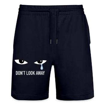 Blue Tear – Don't Look Away - Stanley/Stella Trainer Unisex Organic Jogging Shorts - dark navy - Front - Nik (191cm) & Marisol (170cm)