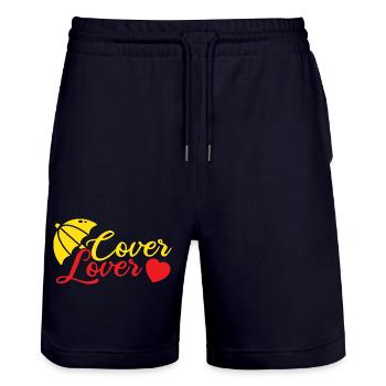 Insurance Agent Cover Lover Funny Insurance Broker - Stanley/Stella Trainer Unisex Organic Jogging Shorts - dark navy - Front - Nik (191cm) & Marisol (170cm)
