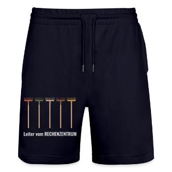 Rechenzentrum Gärtner Garten Gartenarbeit - Stanley/Stella Unisex Bio Joggingshorts Trainer  - Dark navy - Vorne - Nik (191cm) & Marisol (170cm)