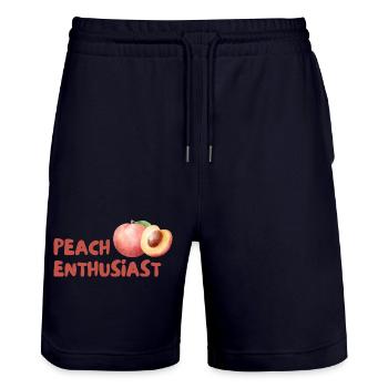 Pfirsich Enthusiast Design - Stanley/Stella Unisex Bio Joggingshorts Trainer  - Dark navy - Vorne - Nik (191cm) & Marisol (170cm)