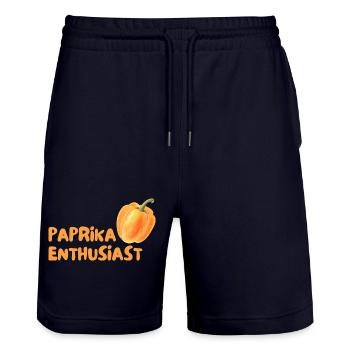 Paprika Enthusiast - Stanley/Stella Unisex Bio Joggingshorts Trainer  - Dark navy - Vorne - Nik (191cm) & Marisol (170cm)