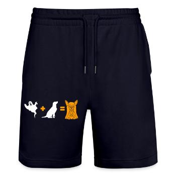 Funny Halloween Dog Ghost - Halloween Dog - Stanley/Stella Unisex Bio Joggingshorts Trainer  - Dark navy - Vorne - Nik (191cm) & Marisol (170cm)
