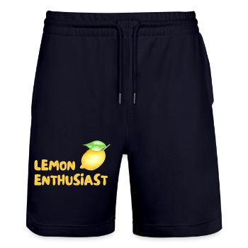 Zitrusliebhaber Lemon Enthusiast - Stanley/Stella Unisex Bio Joggingshorts Trainer  - Dark navy - Vorne - Nik (191cm) & Marisol (170cm)