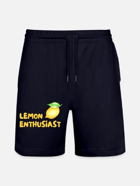Citrus Lover Lemon Enthusiast - Stanley/Stella Trainer Unisex Organic Jogging Shorts - dark navy