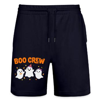 Boo Crew Halloween Drei Geister - Stanley/Stella Unisex Bio Joggingshorts Trainer  - Dark navy - Vorne - Nik (191cm) & Marisol (170cm)