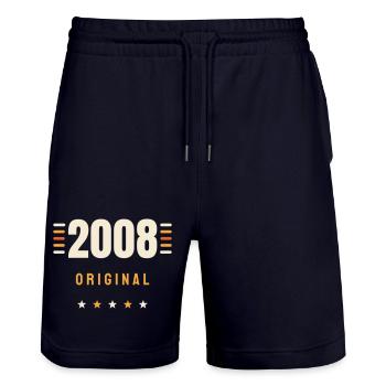 2008 Original Jahrgang Retro 18. Geburtstag Gesche - Stanley/Stella Unisex Bio Joggingshorts Trainer  - Dark navy - Vorne - Nik (191cm) & Marisol (170cm)