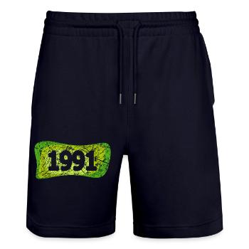 1991 - Stanley/Stella Unisex Bio Joggingshorts Trainer  - Dark navy - Vorne - Nik (191cm) & Marisol (170cm)