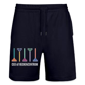 Rechenzentrum Garden Rake Gardener Gardening IT - Stanley/Stella Unisex Bio Joggingshorts Trainer  - Dark navy - Vorne - Nik (191cm) & Marisol (170cm)
