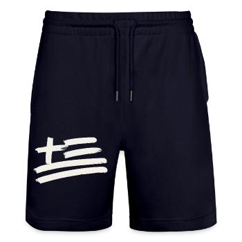 Griechenland Flagge - Stanley/Stella Unisex Bio Joggingshorts Trainer  - Dark navy - Vorne - Nik (191cm) & Marisol (170cm)