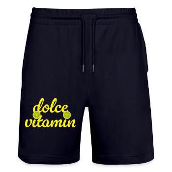 Dolce Vita Vitamin C Lime cool Quotes Summer - Stanley/Stella Trainer Unisex Organic Jogging Shorts - dark navy - Front - Nik (191cm) & Marisol (170cm)