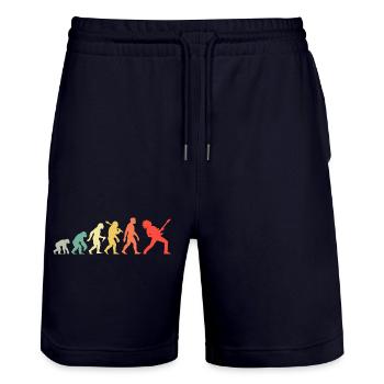Gitarrist Evolution Rock und Metal Gitarrenspieler - Stanley/Stella Unisex Bio Joggingshorts Trainer  - Dark navy - Vorne - Nik (191cm) & Marisol (170cm)