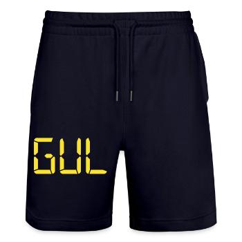 Gelb – LCD - Stanley/Stella Unisex Bio Joggingshorts Trainer  - Dark navy - Vorne - Nik (191cm) & Marisol (170cm)