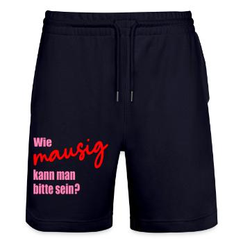 Beste Freundin Maus - Stanley/Stella Unisex Bio Joggingshorts Trainer  - Dark navy - Vorne - Nik (191cm) & Marisol (170cm)