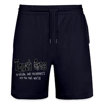 Touchin Grass Outdoor Reconnect - Stanley/Stella Trainer Unisex Organic Jogging Shorts - dark navy - Front - Nik (191cm) & Marisol (170cm)