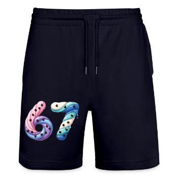 Candy Swirl 67 meme - Stanley/Stella Trainer Unisex Organic Jogging Shorts - dark navy - Front - Nik (191cm) & Marisol (170cm)