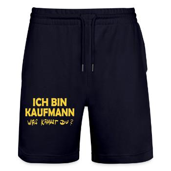 Ich bin Kaufmann – Was bringst du? - Stanley/Stella Unisex Bio Joggingshorts Trainer  - Dark navy - Vorne - Nik (191cm) & Marisol (170cm)