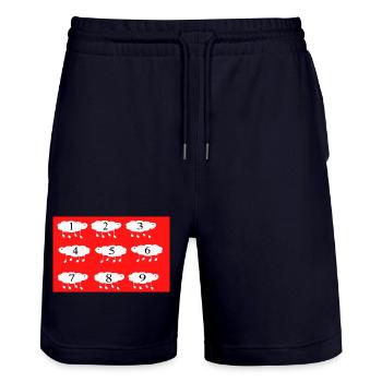 Counting sheep - Stanley/Stella Trainer Unisex Organic Jogging Shorts - dark navy - Front - Nik (191cm) & Marisol (170cm)