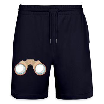 Fernglas  - Stanley/Stella Unisex Bio Joggingshorts Trainer  - Dark navy - Vorne - Nik (191cm) & Marisol (170cm)