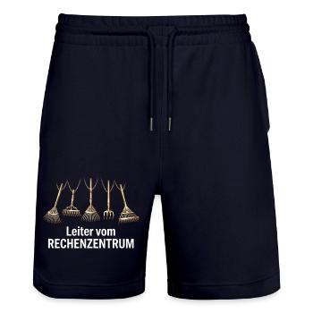 Hello World Programmiersprachen Programmierer Nerd - Stanley/Stella Unisex Bio Joggingshorts Trainer  - Dark navy - Vorne - Nik (191cm) & Marisol (170cm)