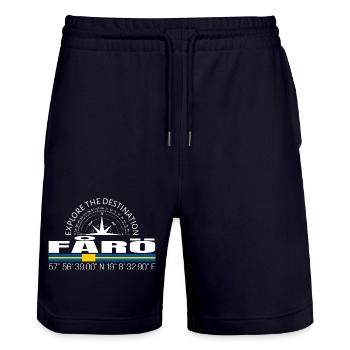 Faro - Short de jogging bio TRAINER Stanley/Stella unisexe - marine foncé - Devant - Nik (191cm) & Marisol (170cm)