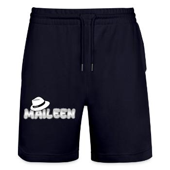 First name Maileen - Stanley/Stella Trainer Unisex Organic Jogging Shorts - dark navy - Front - Nik (191cm) & Marisol (170cm)