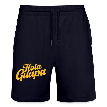 Hola Guapa - Minimalist Spanish Summer Vibes - Stanley/Stella Unisex Bio Joggingshorts Trainer  - Dark navy - Vorne - Nik (191cm) & Marisol (170cm)