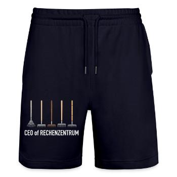 Rechenzentrum Gärtner Garten Gartenarbeit - Stanley/Stella Unisex Bio Joggingshorts Trainer  - Dark navy - Vorne - Nik (191cm) & Marisol (170cm)