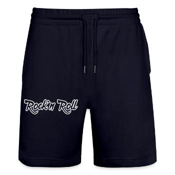 rock n roll guitarre heavy metal headbanger - Stanley/Stella Trainer Unisex Organic Jogging Shorts - dark navy - Front - Nik (191cm) & Marisol (170cm)