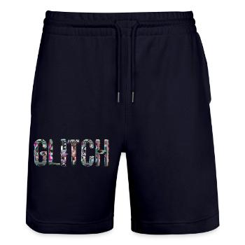 Glitch Computer PC Elektronik Gaming Medien Kunst - Stanley/Stella Unisex Bio Joggingshorts Trainer  - Dark navy - Vorne - Nik (191cm) & Marisol (170cm)